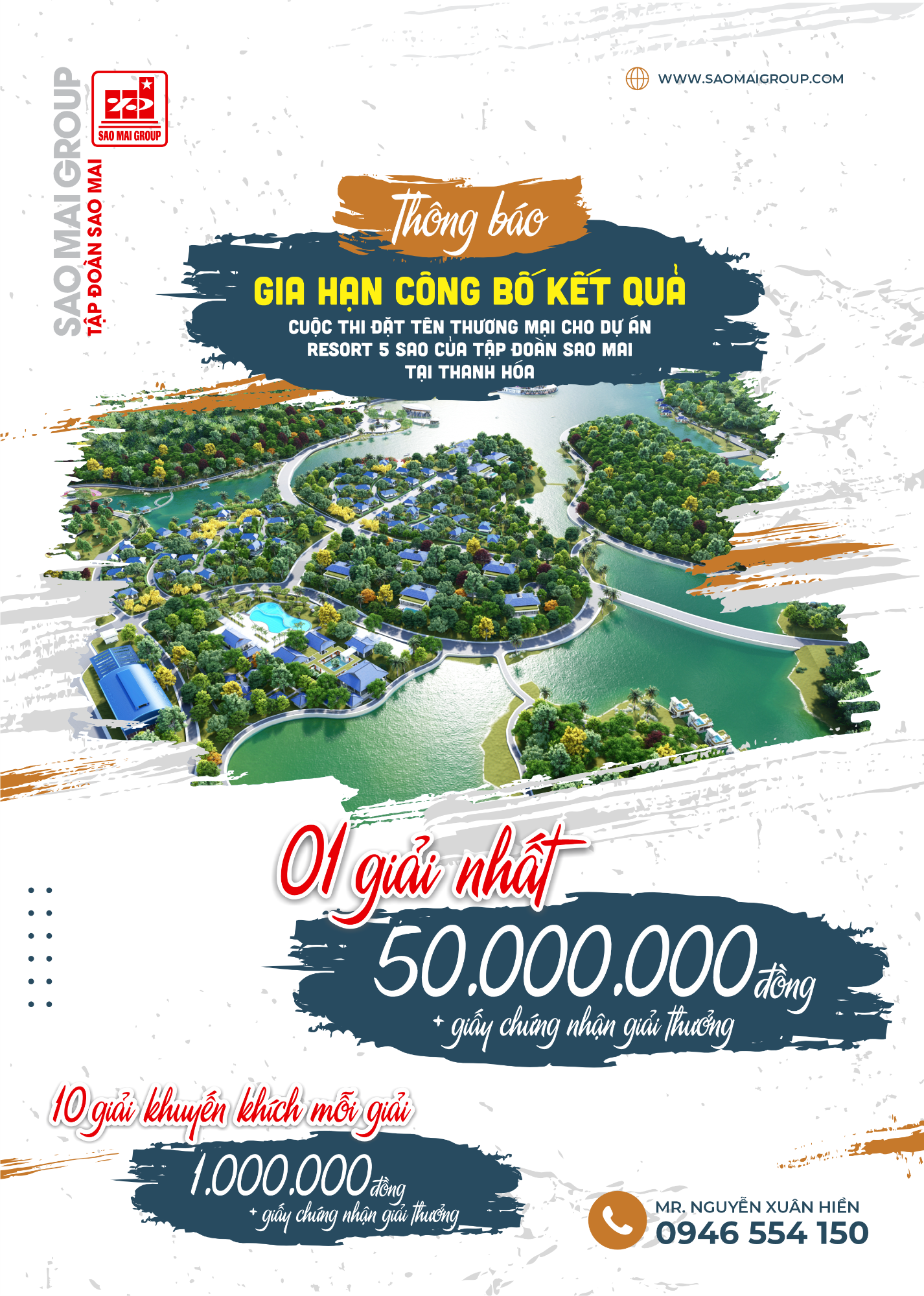 THÔNG BÁO V/v Gia hạn cuộc thi đặt tên thương mại cho dự án  Resort của Tập đoàn Sao Mai tại Thanh Hóa